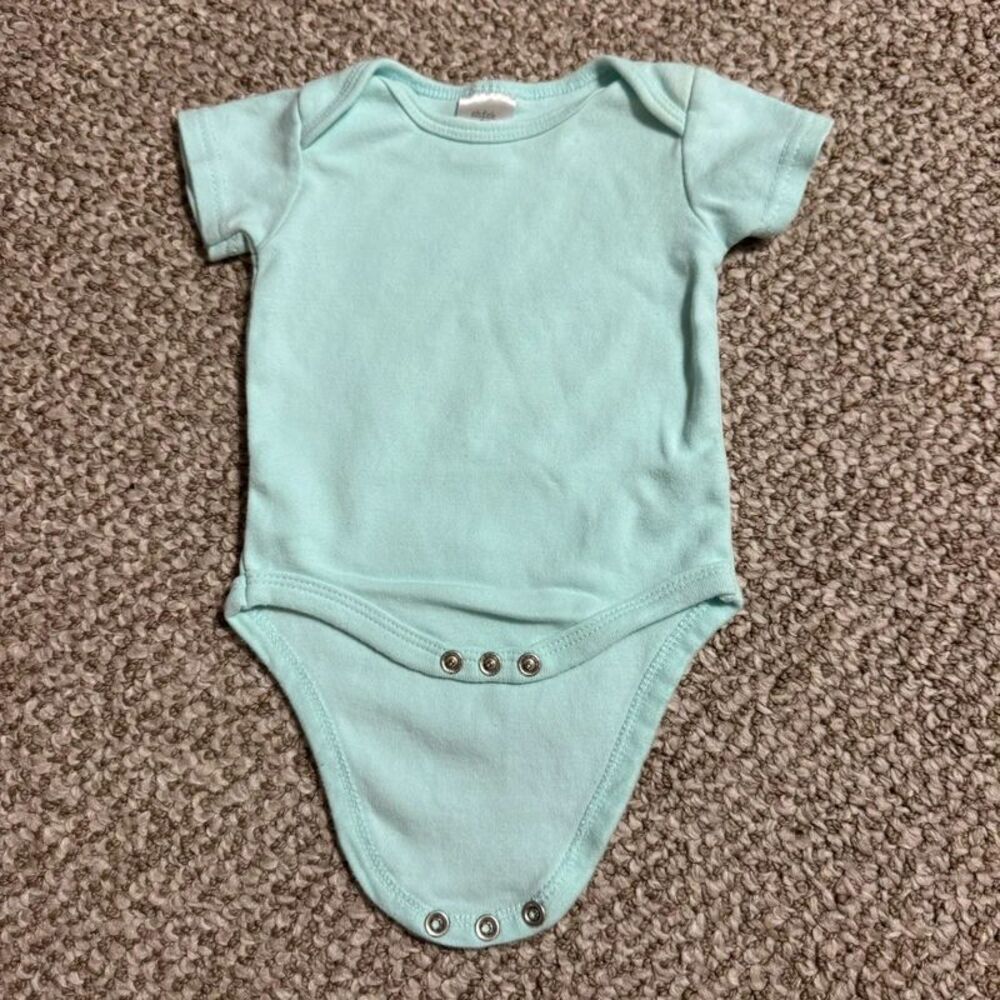 Chick Pea Solid Mint Green Short Sleeve Bodysuit 3-6 Months